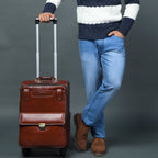 Leather Carry-On Trolley Bag