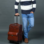 Leather Carry-On Trolley Bag