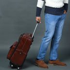 Leather Carry-On Trolley Bag