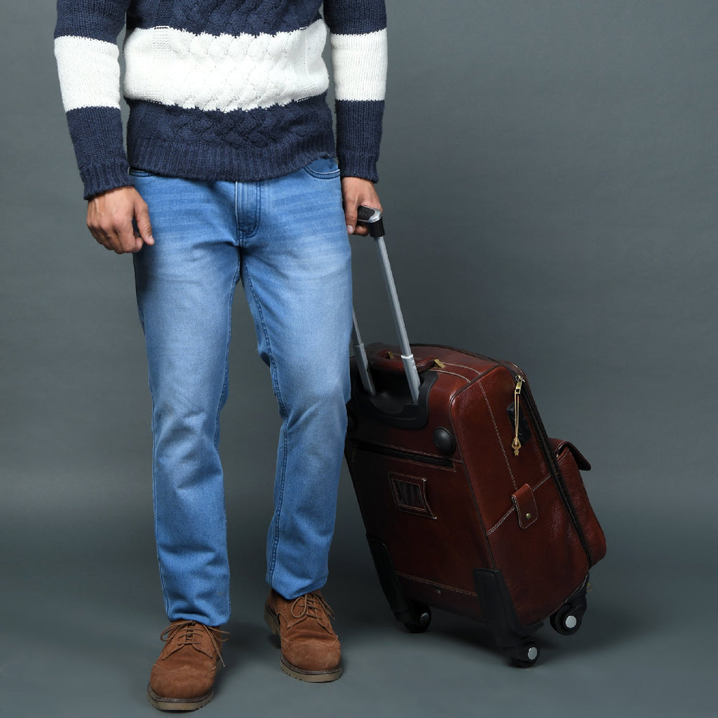 Leather Carry-On Trolley Bag