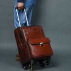 Leather Carry-On Trolley Bag