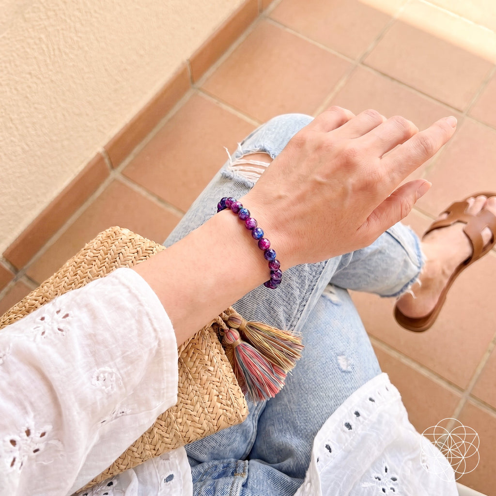 Galaxy Tiger’s Eye Beaded Bracelet — 6 mm