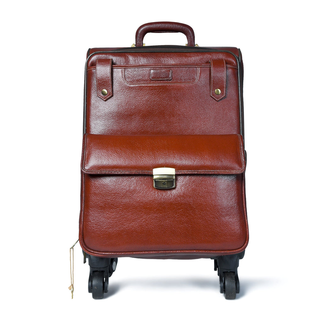 Leather Carry-On Trolley Bag