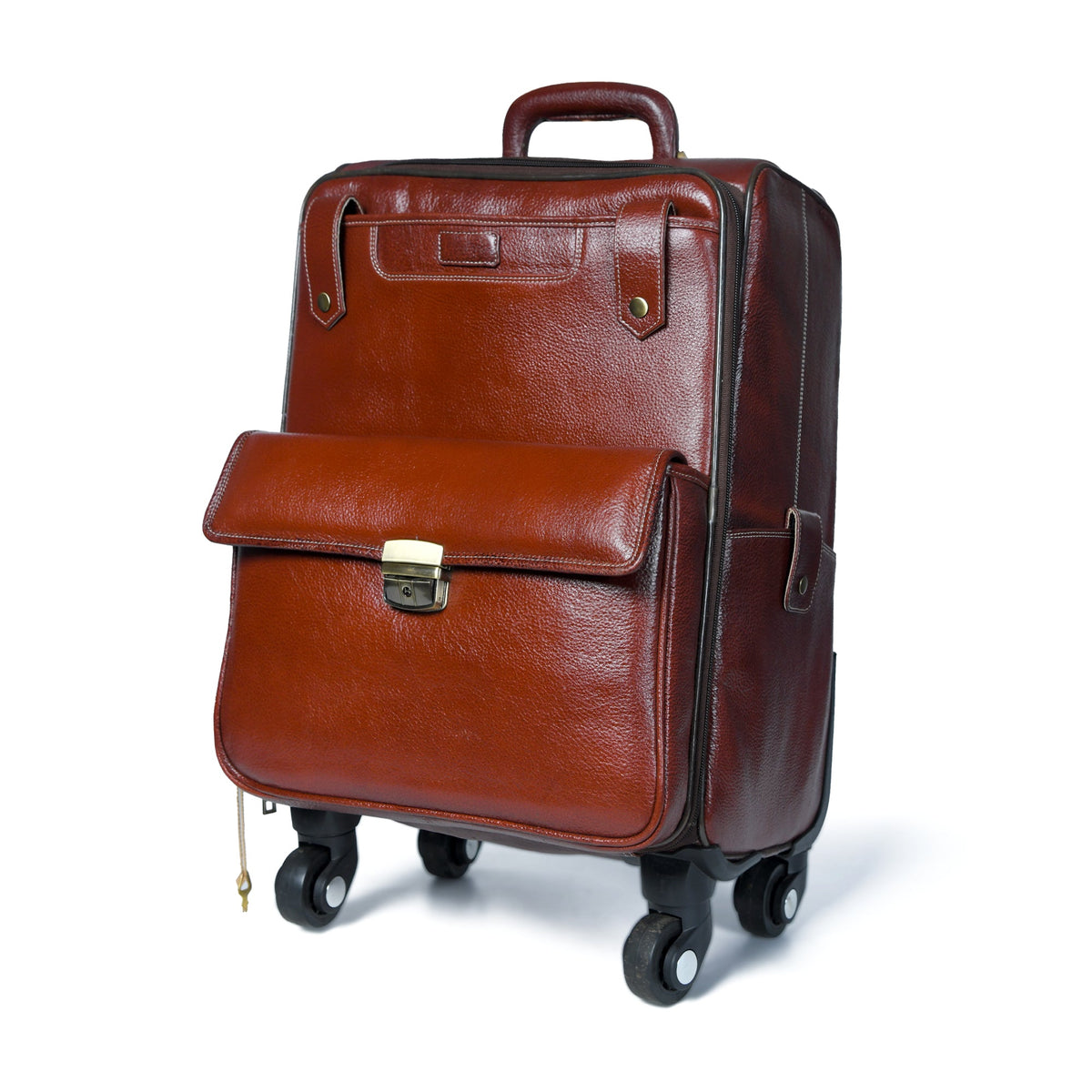 Leather Carry-On Trolley Bag
