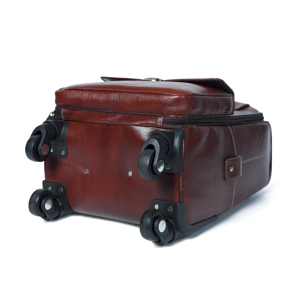 Leather Carry-On Trolley Bag