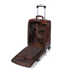 Leather Carry-On Trolley Bag
