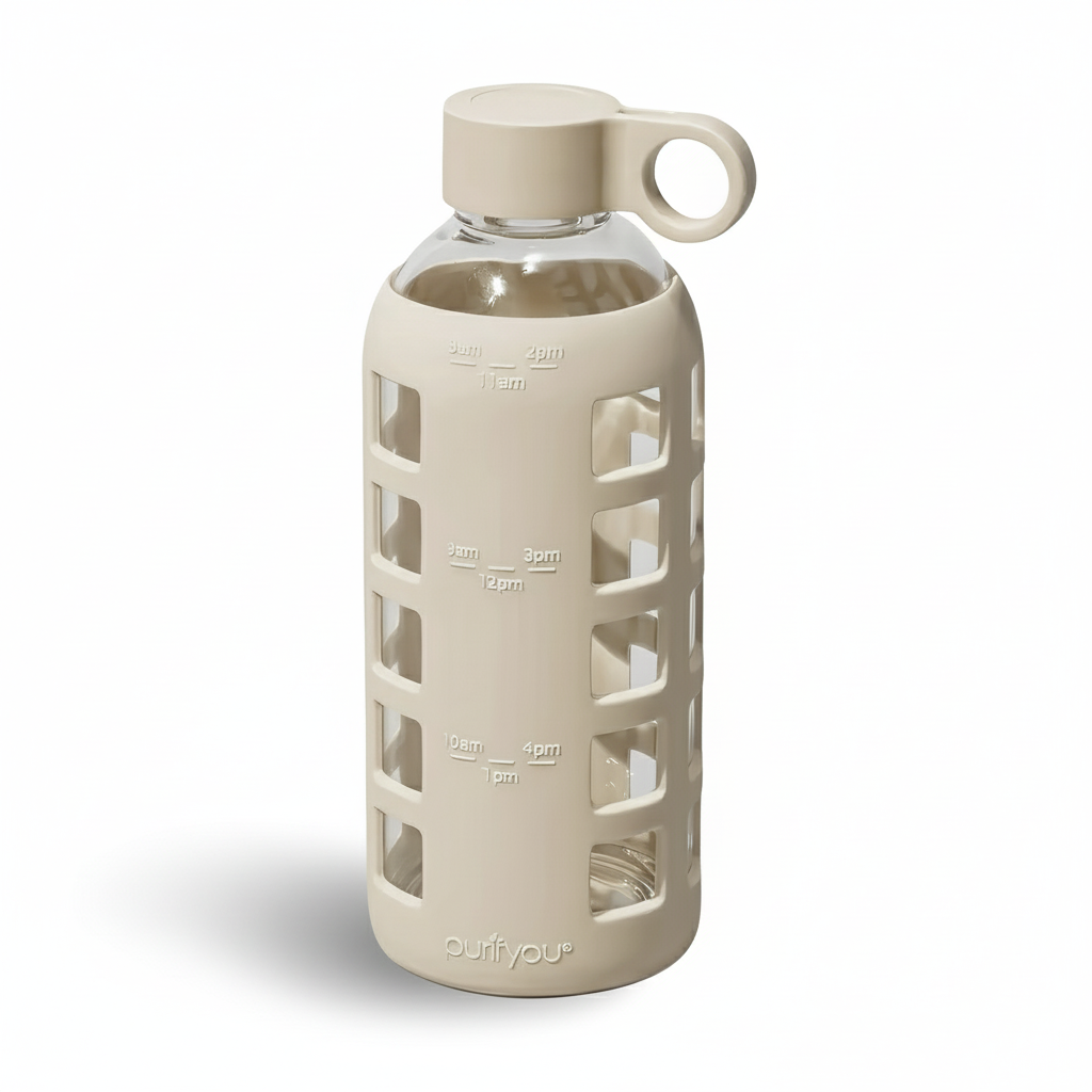 Purifyou Glass Water Bottle — Silicone Sleeve