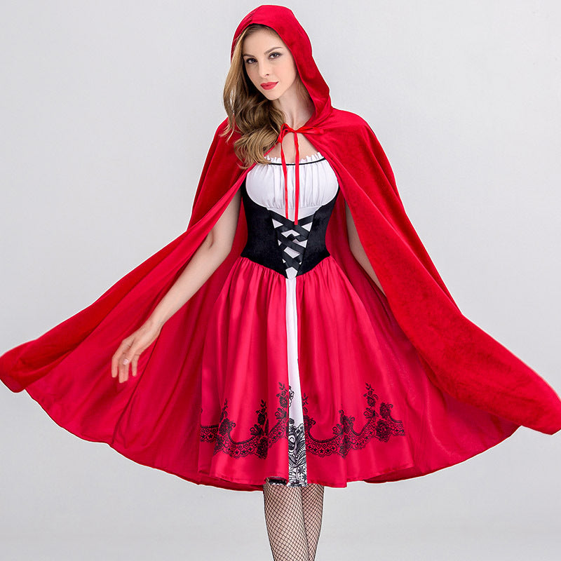 Little Red Riding Hood Halloween Costume — Red Dress & Cloak