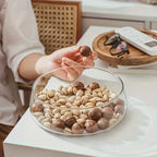 2-Piece Glass Candy Storage Box with Wooden Lid