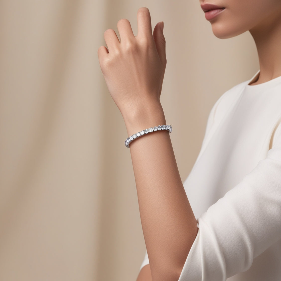 4 CTW Lab-Grown Diamond Tennis Bracelet — 14K Gold