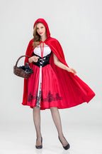 Little Red Riding Hood Halloween Costume — Red Dress & Cloak
