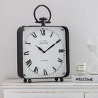 Black Vintage Style Large Metal Table Clock
