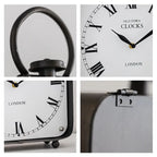 Black Vintage Style Large Metal Table Clock