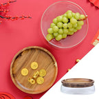 2-Piece Glass Candy Storage Box with Wooden Lid