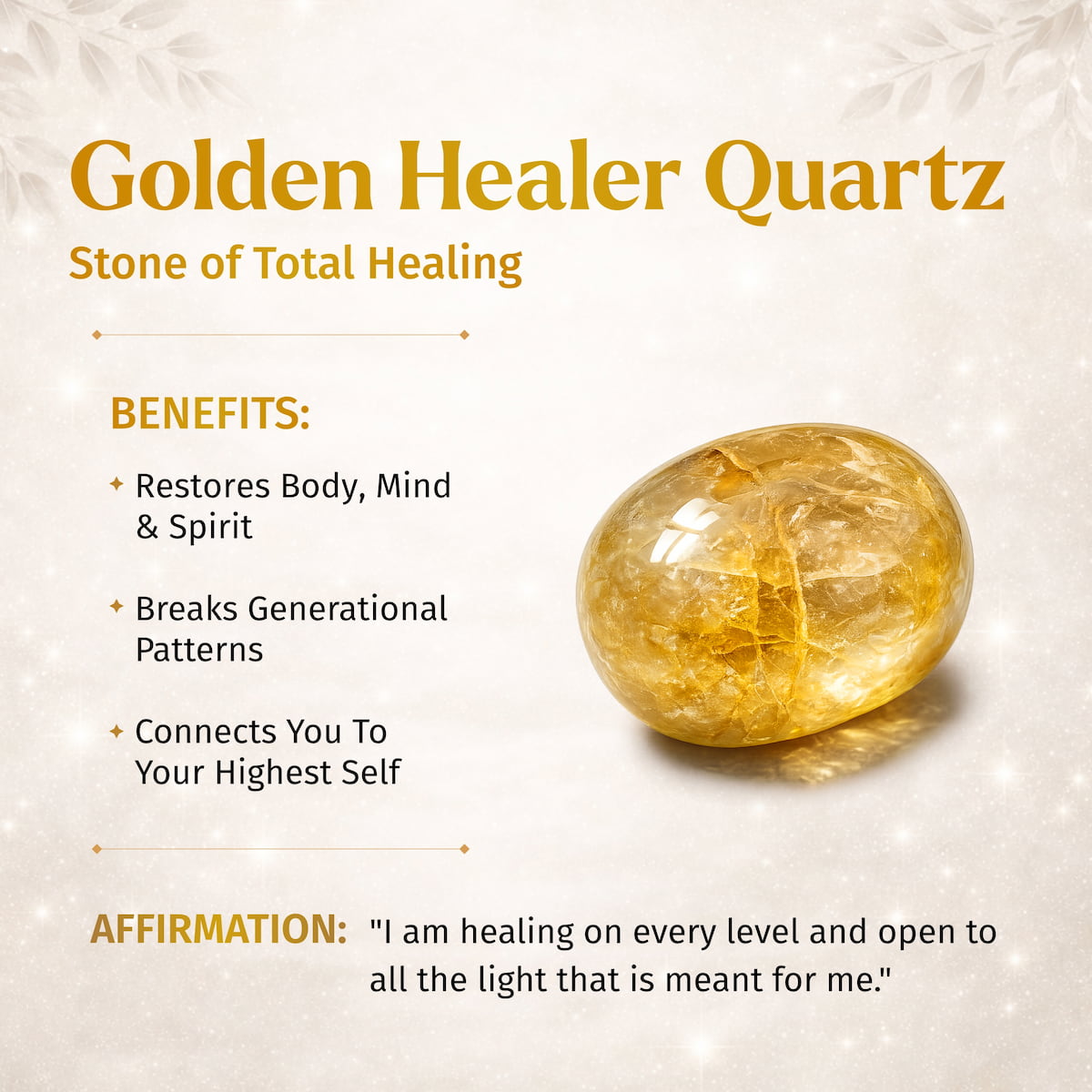 Golden Healer Quartz Beaded Bracelet