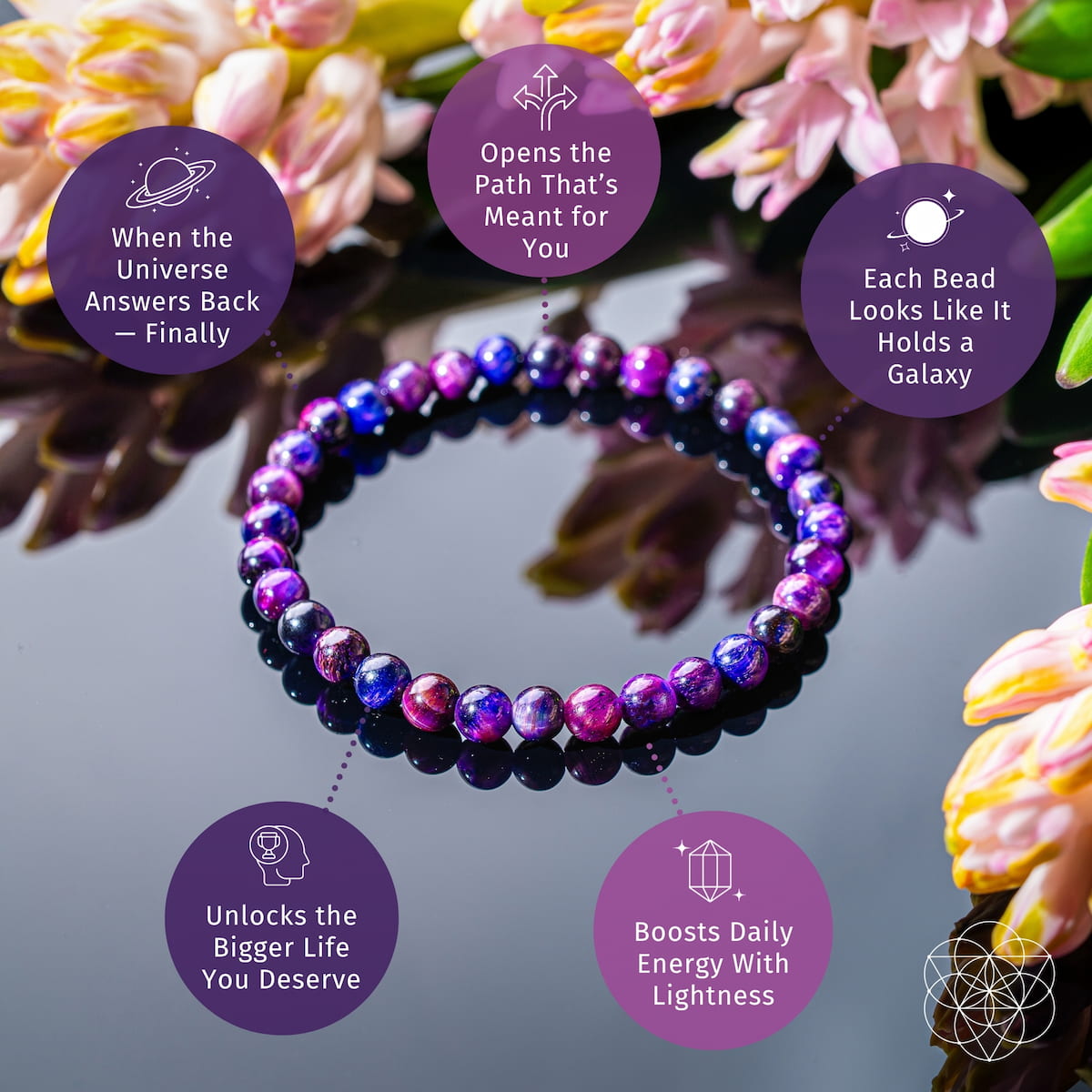 Galaxy Tiger’s Eye Beaded Bracelet — 6 mm