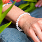 Ice Quartz Beaded Bracelet — 6 mm