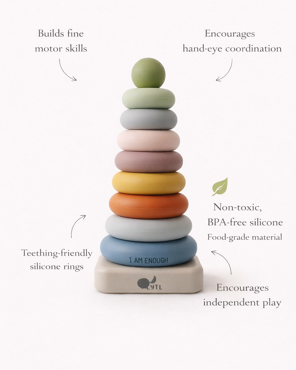 Silicone Ring Stacking Toy — 10-Piece Set | LYTL®️