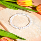 Ice Quartz Beaded Bracelet — 6 mm