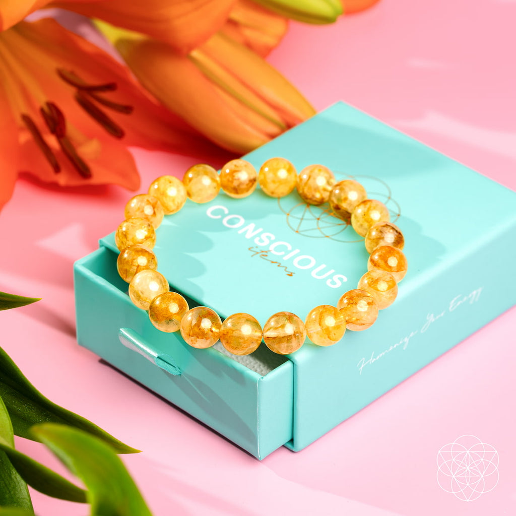 Golden Healer Quartz Beaded Bracelet