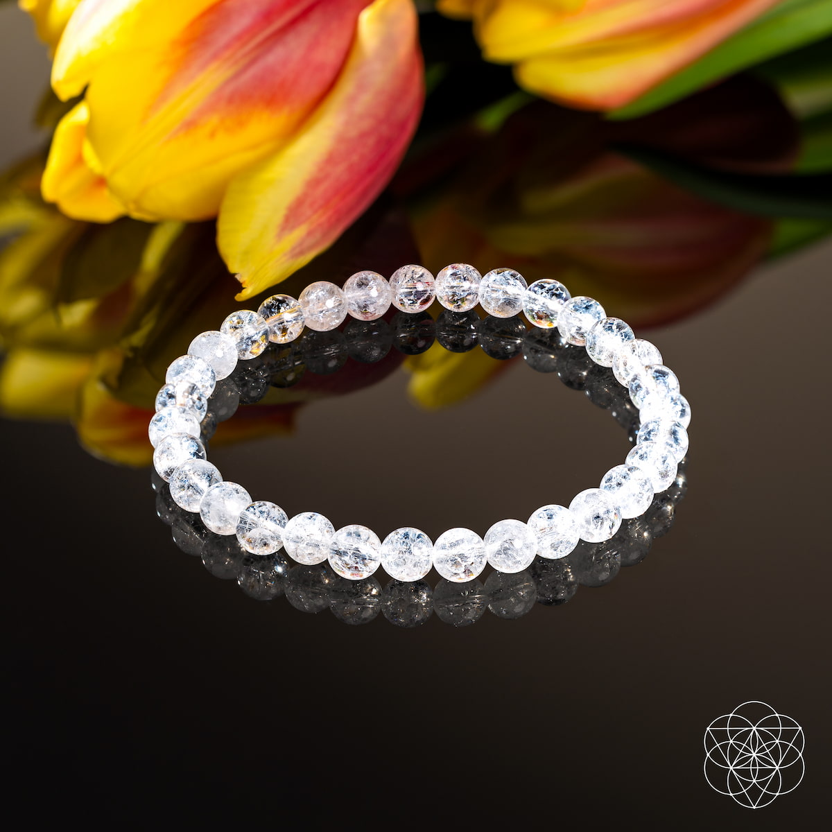 Ice Quartz Beaded Bracelet — 6 mm