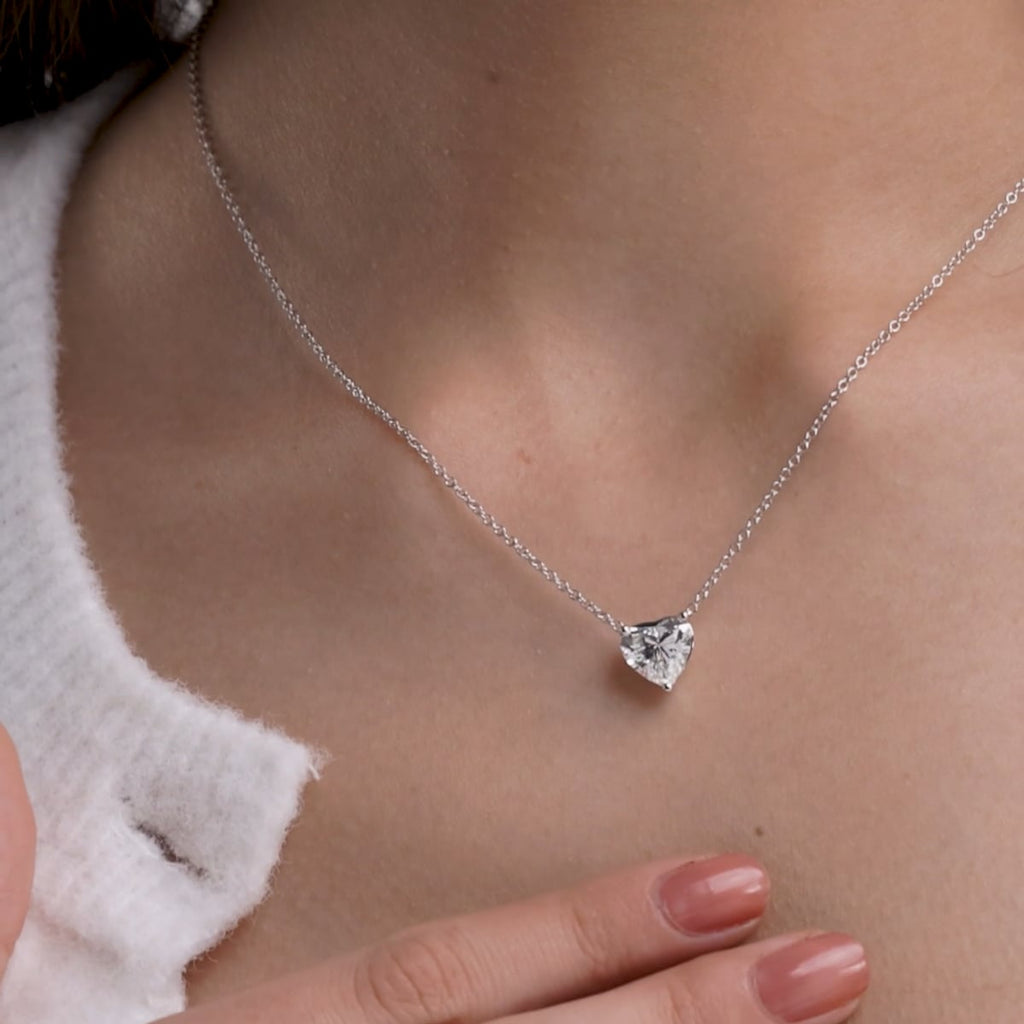 3 CTW Heart Lab-Grown Diamond Pendant — 14K Gold