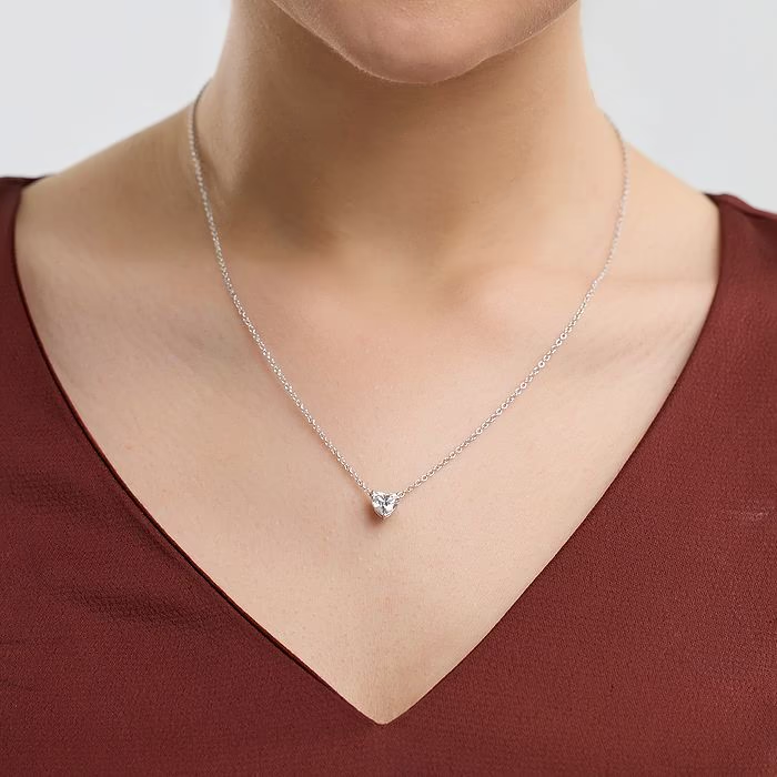 3 CTW Heart Lab-Grown Diamond Pendant — 14K Gold