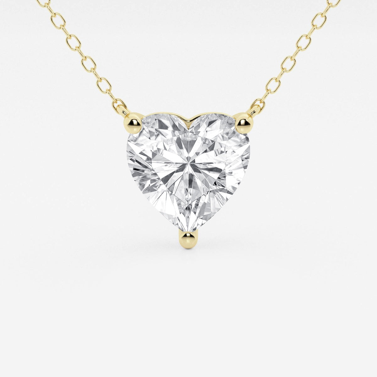 3 CTW Heart Lab-Grown Diamond Pendant — 14K Gold