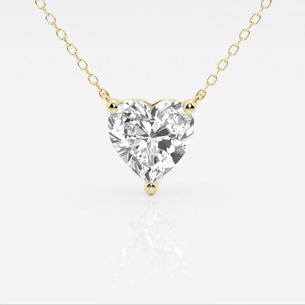 3 CTW Heart Lab-Grown Diamond Pendant — 14K Gold
