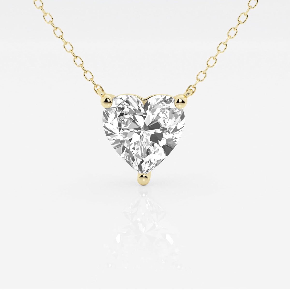 3 CTW Heart Lab-Grown Diamond Pendant — 14K Gold