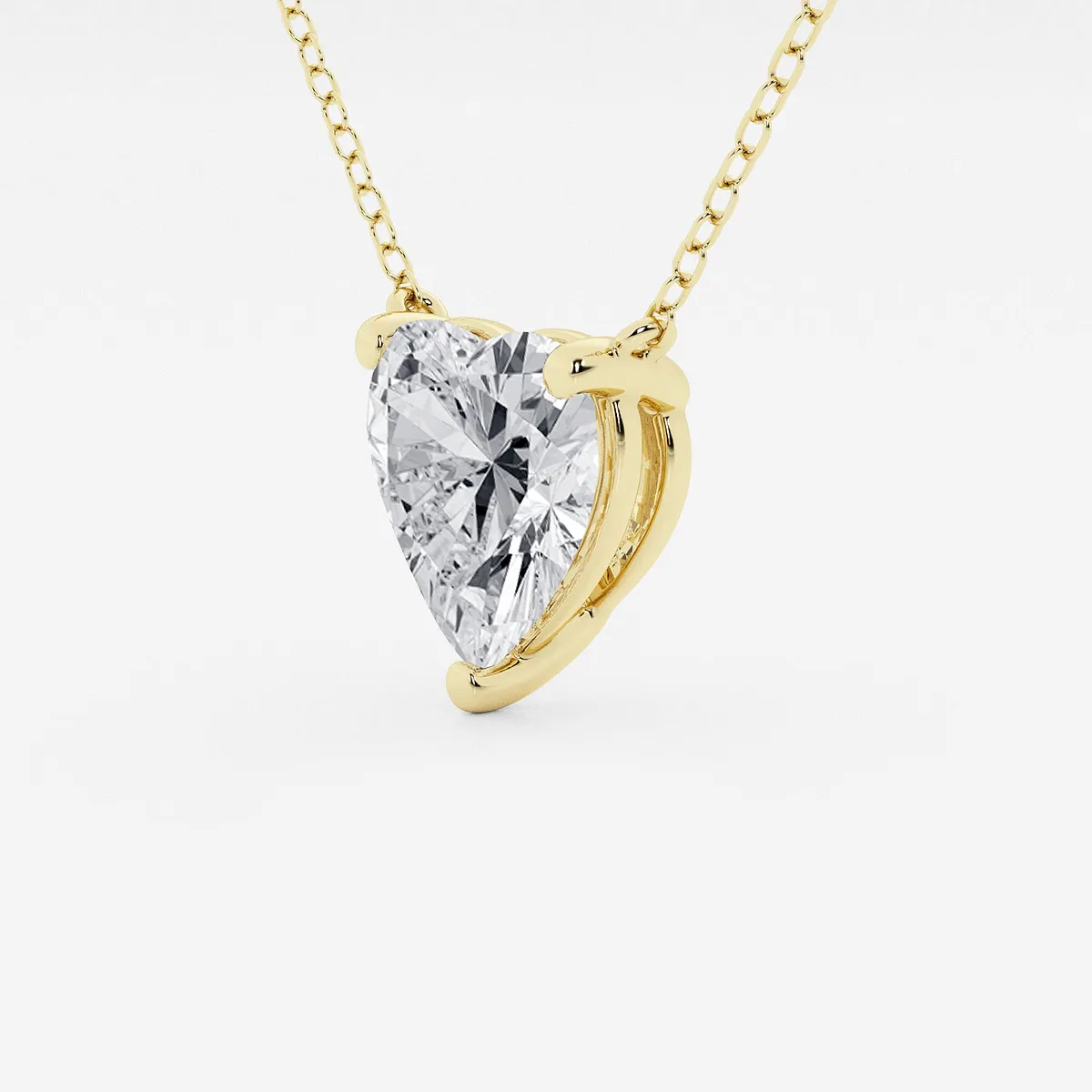 3 CTW Heart Lab-Grown Diamond Pendant — 14K Gold