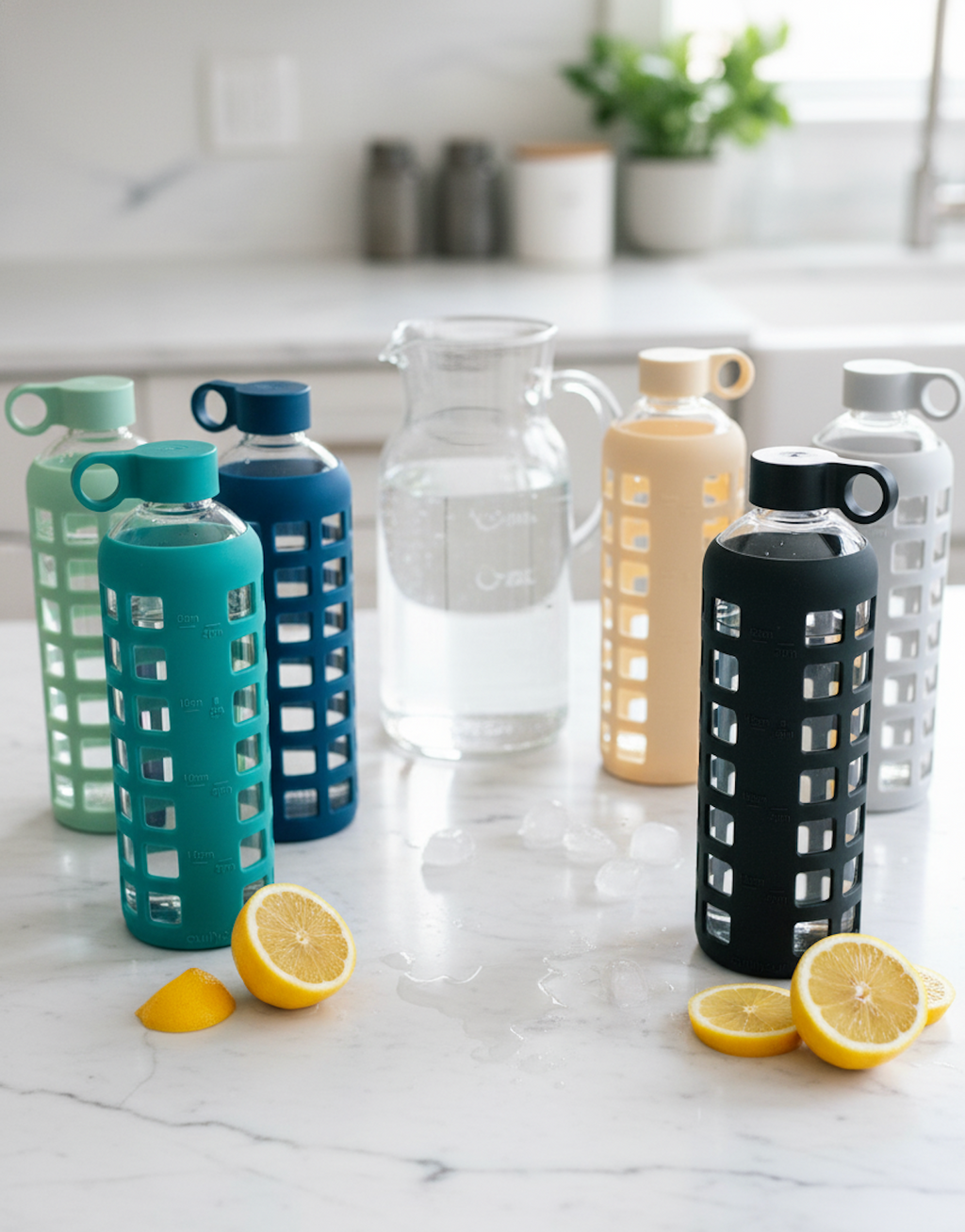 Purifyou Glass Water Bottle — Silicone Sleeve