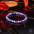 Chevron Amethyst Beaded Bracelet — 6 mm