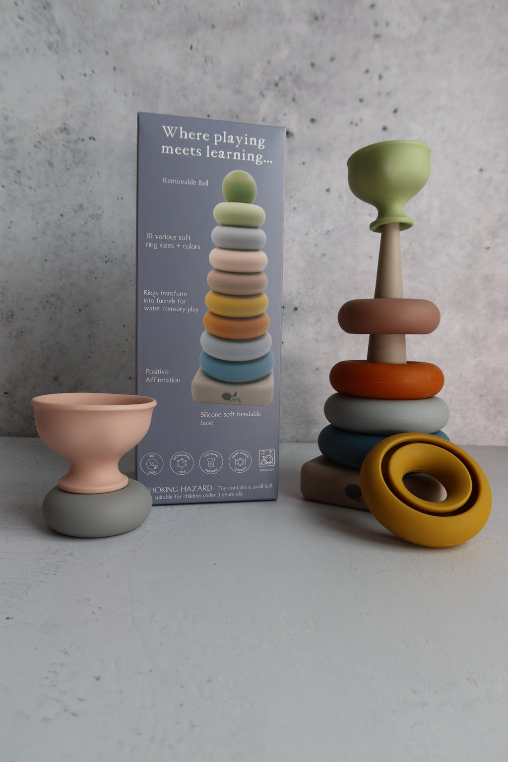 Silicone Ring Stacking Toy — 10-Piece Set | LYTL®️