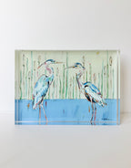 Blue Herons Acrylic Tabletop Art