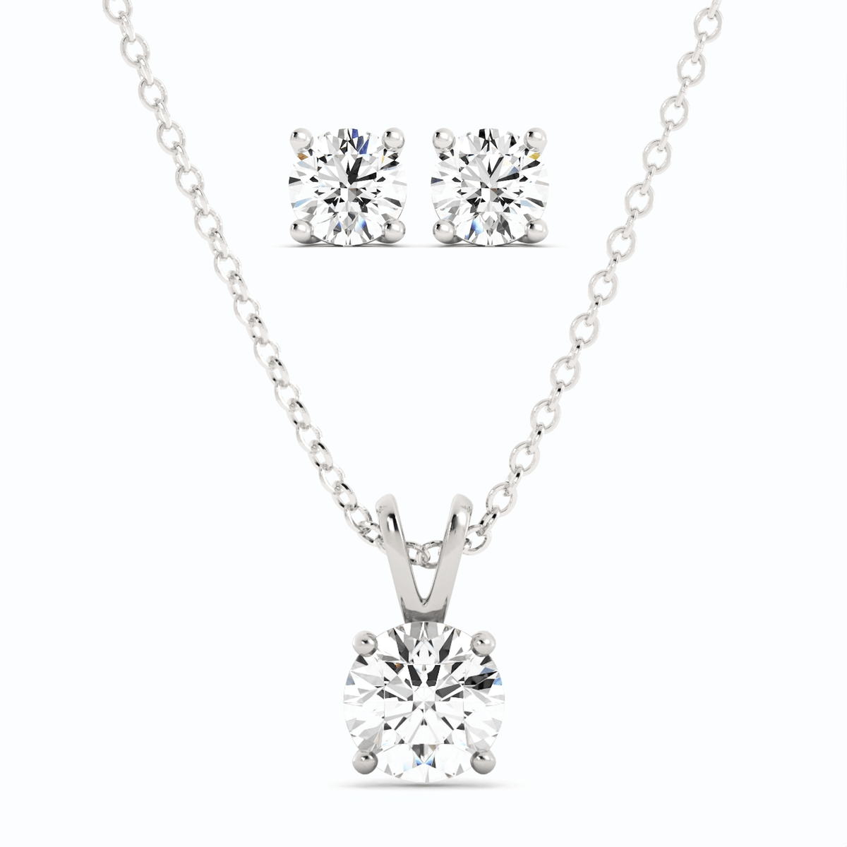 3 CTW Moissanite Earrings & Pendant Set