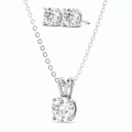 3 CTW Moissanite Earrings & Pendant Set