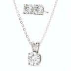 3 CTW Moissanite Earrings & Pendant Set