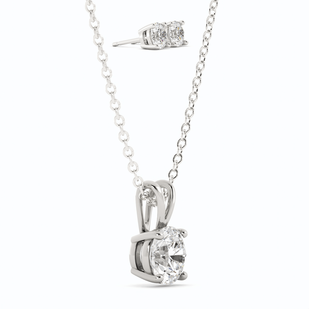 3 CTW Moissanite Earrings & Pendant Set