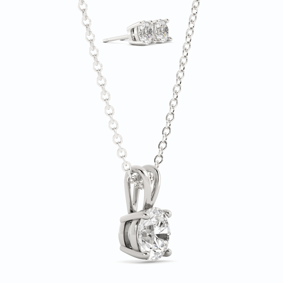3 CTW Moissanite Earrings & Pendant Set