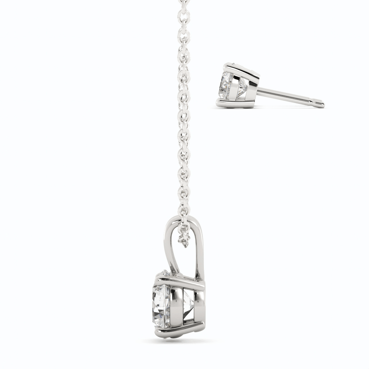 3 CTW Moissanite Earrings & Pendant Set