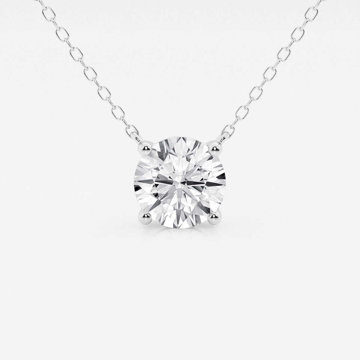 3 CT Lab-Grown Diamond Solitaire Pendant — 14K Gold