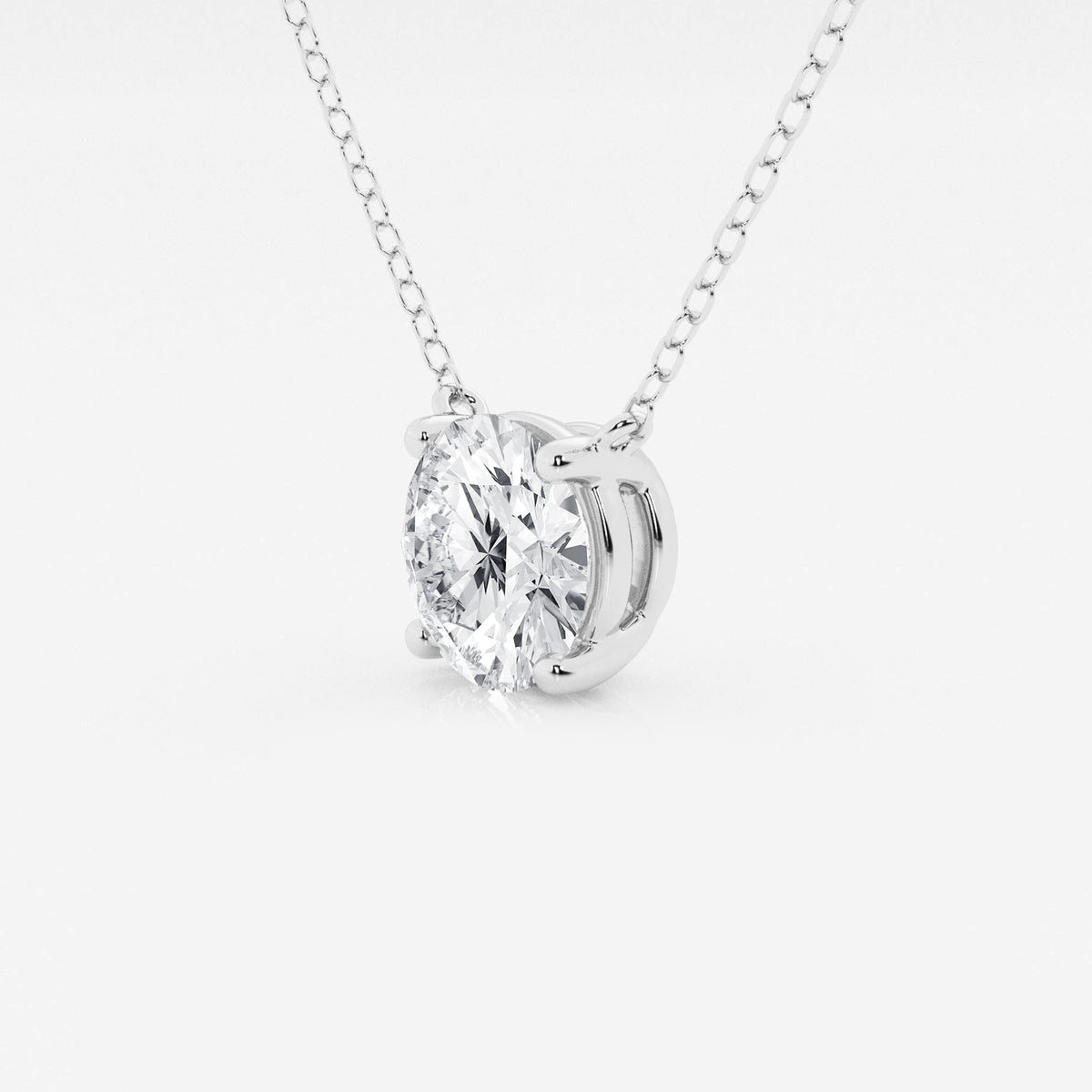 3 CT Lab-Grown Diamond Solitaire Pendant — 14K Gold