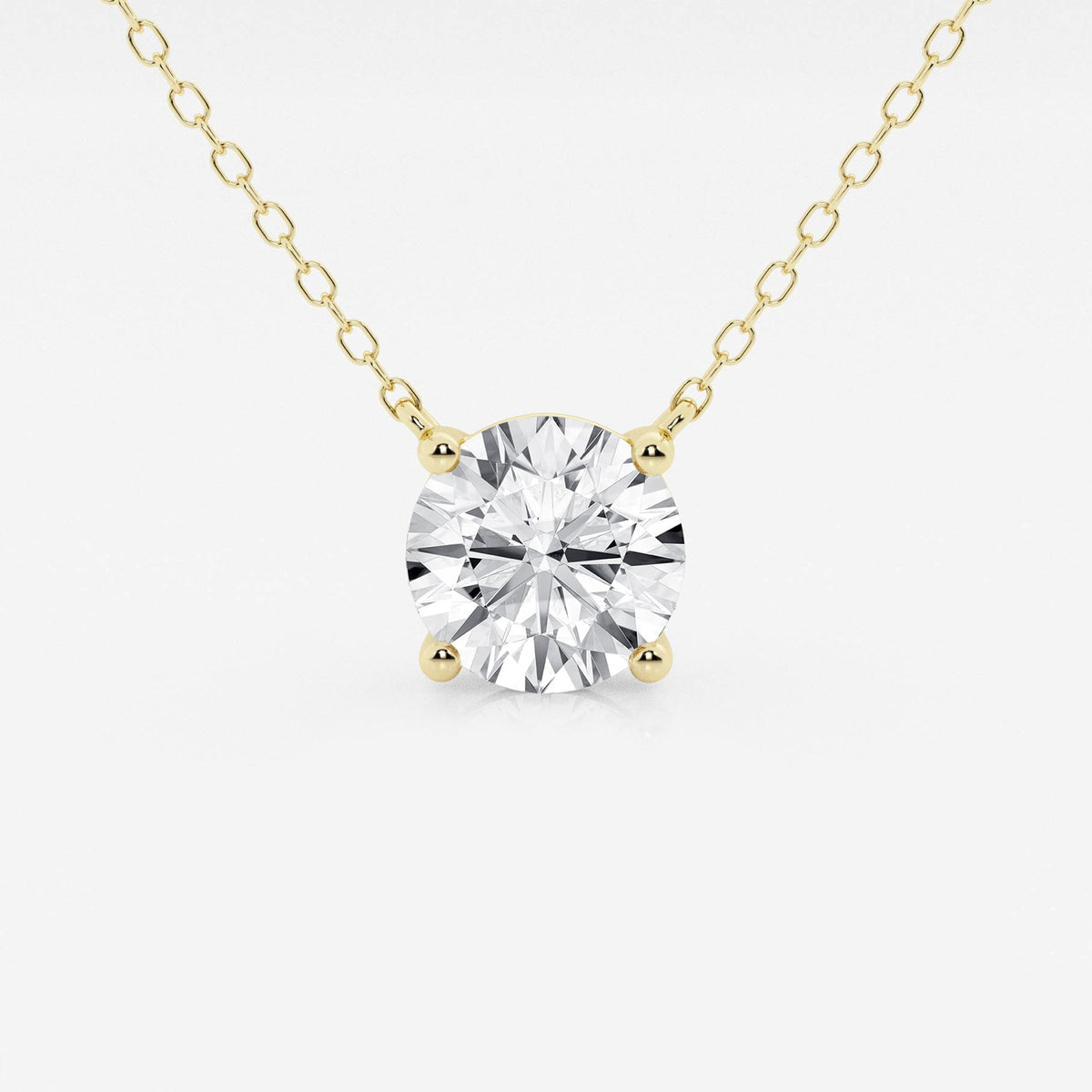3 CT Lab-Grown Diamond Solitaire Pendant — 14K Gold