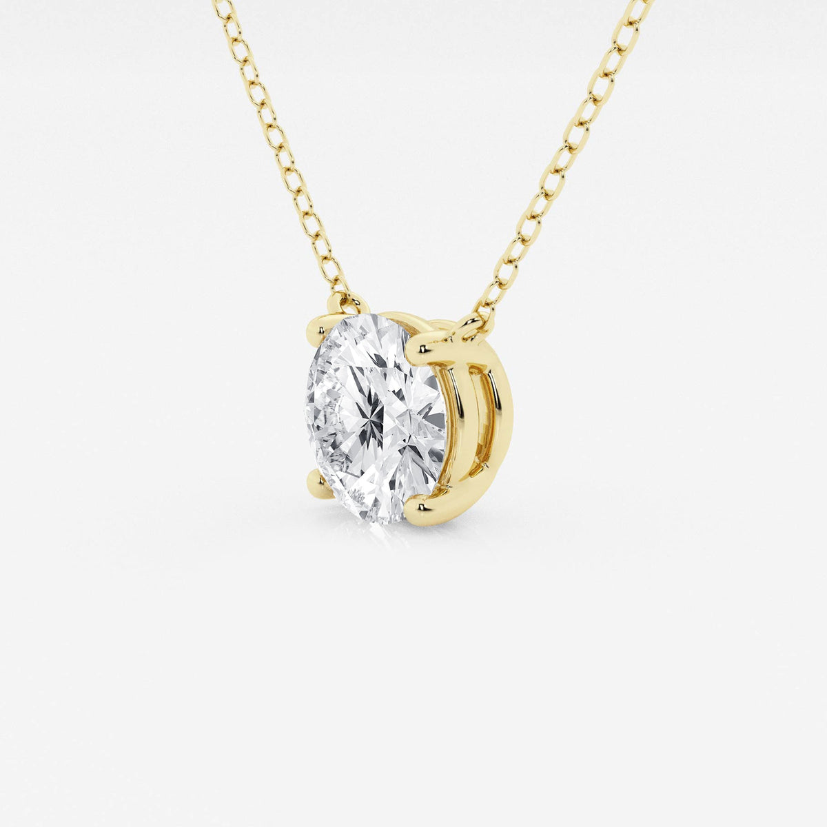 3 CT Lab-Grown Diamond Solitaire Pendant — 14K Gold