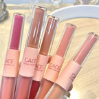 CACE Double Head Lip Gloss Sexy Red Lip Makeup Lip Mud Mirror Water Gloss Lip Glaze Matte Lipstick Waterproof Korean Cosmetics