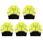 Safety Main 05LWJYB Hi-Vis Yellow/Black Jacket — Class 3, 5-Pack