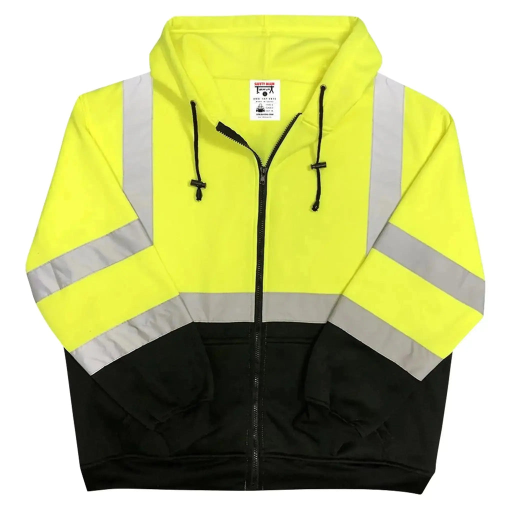 Safety Main 05LWJYB Hi-Vis Yellow/Black Jacket — Class 3, 5-Pack