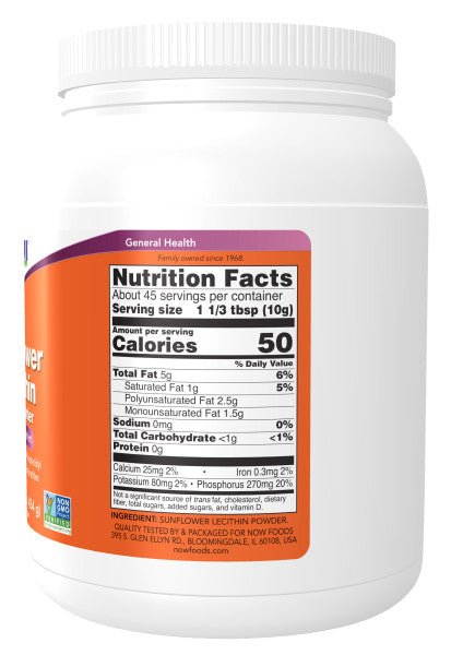 NOW Sunflower Lecithin Powder — 1 lb