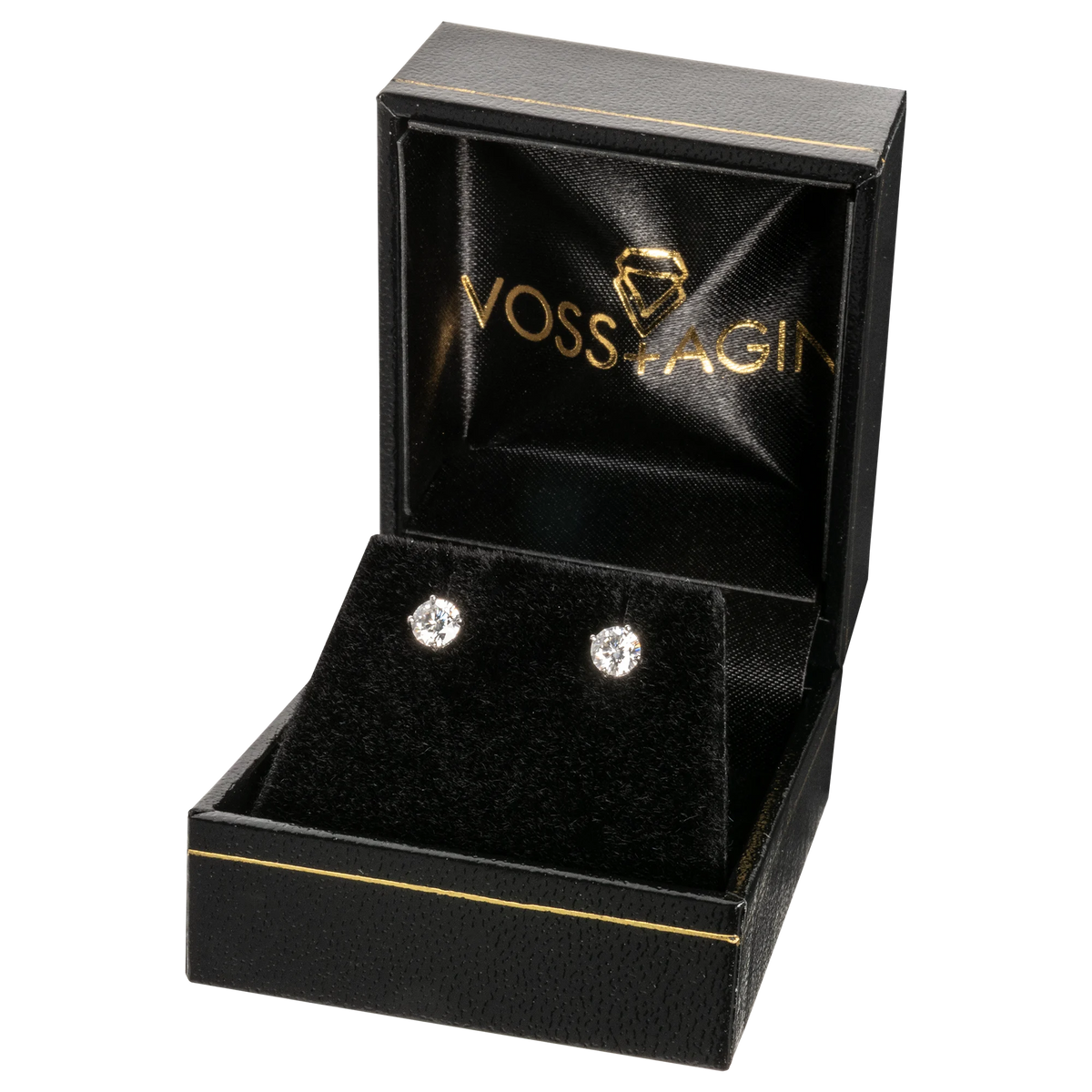 1 CTW Lab-Grown Diamond Stud Earrings — 14K Gold